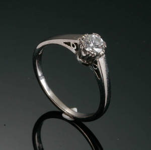 Vintage diamant solitairering, ca. 0.45 ct