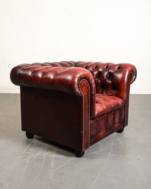 Chesterfieldfåtölj, skinn