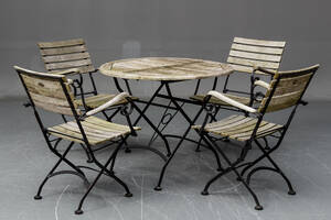 Havesæt bord med fire stole 5