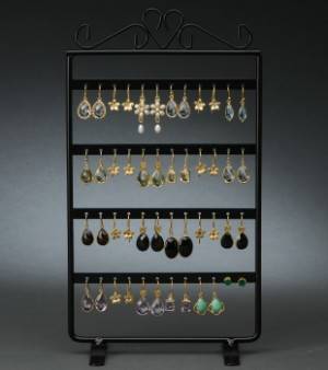 Parti ørebøjler  af forgyldt sterling sølv, med stativ25