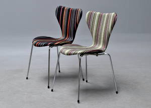Arne Jacobsen. Par stole syveren model 3107. 2