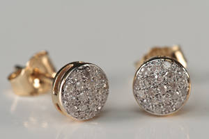 Diamantørestikkere, guld, et par 2