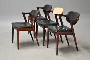 Kai Kristiansen. Fire stole i Rio-palisander, model 42. 4 