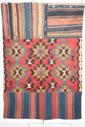 Persisk handvävd kelim patchwork, mått 228x158 cm.