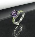 Ring in Silber mit Amethyst und Peridot