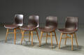 Rune Krøjgaard  Knut Bendik Humlevik for NORR11. Fire stole model Langue Original Dining Chair, massiv bøg og plast betrukket med læder 4