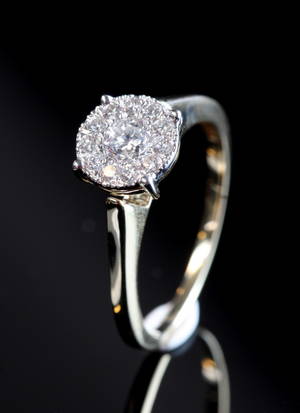 Brillantring, 14 kt guld, ca. 0.49 ct.