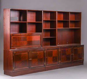 Reolsystem palisander 6 sektioner 6