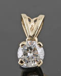 Pendant in 14kt set with brilliant cut diamond  0.38 ct