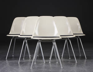 Charles Eames. Sæt på seks skalstole 6 