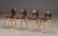 Rune Krøjgaard  Knut Bendik Humlevik for NORR11. Fire stole model Langue Original Dining Chair, massiv bøg og plast betrukket med læder 4