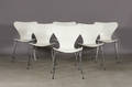 Arne Jacobsen. 7er stole, hvidlakeret 6 
