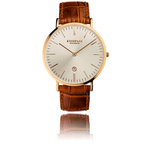 Kompass herrur, Nautilus Rose Gold, silverbrun