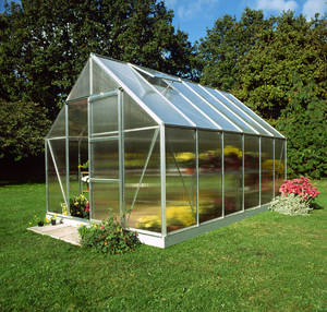 Halls drivhus  Universal 128 - 9,9 m² Alu m 4 mm polycarbonat
