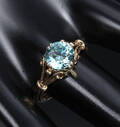 Dansk guldsmed. Ring af 14 kt. guld med topas, ca. 1920