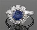 Diamond and sapphire ring in 14kt approx. 1.50ct