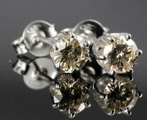 Par brillant ørestikker ca. 0.75 ct.