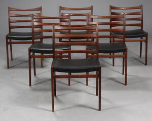 Dansk møbelproducent. Spisestole, teaktræ 6