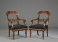 Par lænestole af mahogni, 1800-tallet 2