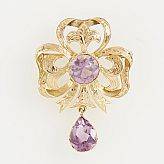 Brosch guld ametister