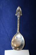Kompottskedd med viking, silver, L 16 cm