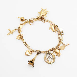 Berlockarmband 18 k guld