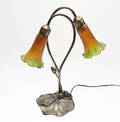BORDSLAMPA, glasmetall, jugendstil, 1900-talets slut.
