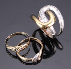 Tre ringe af guld 814 kt 3