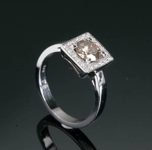 Diamantring, ca. 1.12 ct.