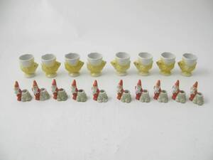 Parti tomteljusstakar, samt äggkoppar