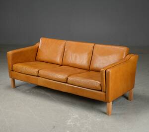 Tre-pers. sofa, læder