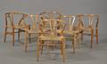 Hans J. Wegner 1914-2007 Sæt på seks Y-stole i egetræ 6