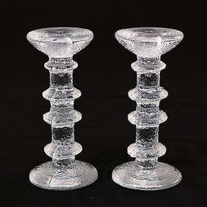 LJUSSTAKAR, ett par, glas, Festivo, Timo Sarpaneva, Iittala.