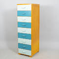  BYRÅ, 9-lådig, fur, 195060-tal.