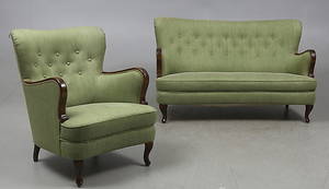  SOFFGRUPP, 2 delar, 1900-talets första hälft.