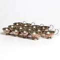  PUNSCHKOPPAR, 13 st, silver, bl.a. Bolidensilver. 1900 tal. Vikt 404 gram.