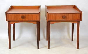  NATTDUKSBORD, ett par, teak, 1960-tal.