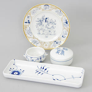  FAT SAMT SKÅLAR, 4 stycken, porslin, Royal Copenhagen samt Bing  Gröndahl.