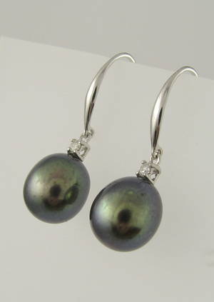 Perle og brillant ørelokker