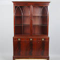  SKÅP MED VITRINÖVERDEL, mahogny, engelsk stil.