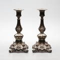  LJUSSTAKAR, ett par, silver, rokokostil, 1900-tal.
