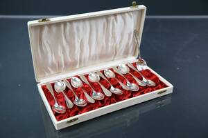 SLOTTSBAROCK, kaffeskedar, 12 st, silver, CG Hallberg, bl.a. 1951, 198 g