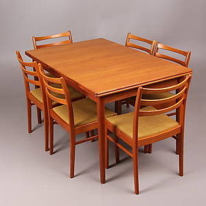  MATSALSMÖBEL, 7 delar, teak, 1900-talets mitt.