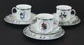 Kaffekoppar med fat och assietter 3st, Rörstrand, Svenska Landskapsdräkter