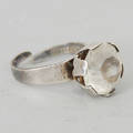  RING, silver med bergskristall, Hedberg Stockholm 1975.
