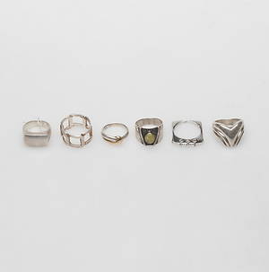  RINGAR, 6 st, silver.