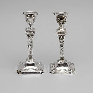  LJUSSTAKAR, 1 par , silver, England.