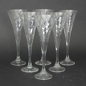  CHAMPAGNEGLAS, 6 stycken, Helena, Orrefors.