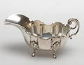  GRÄDDKANNA, silver, rokokostil, 1900-tal, vikt ca 181 gram.