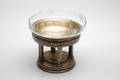  BORDSUPPSATS, nysilver och glas, 1900-tal.